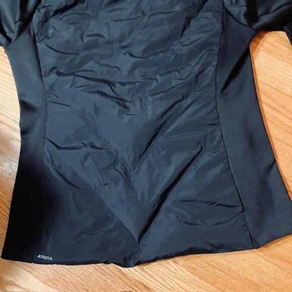 Athleta Inlet Quilted AthLeisure Black Puffer Slim Fit Hooded Jacket Sz MED - Picture 11 of 13